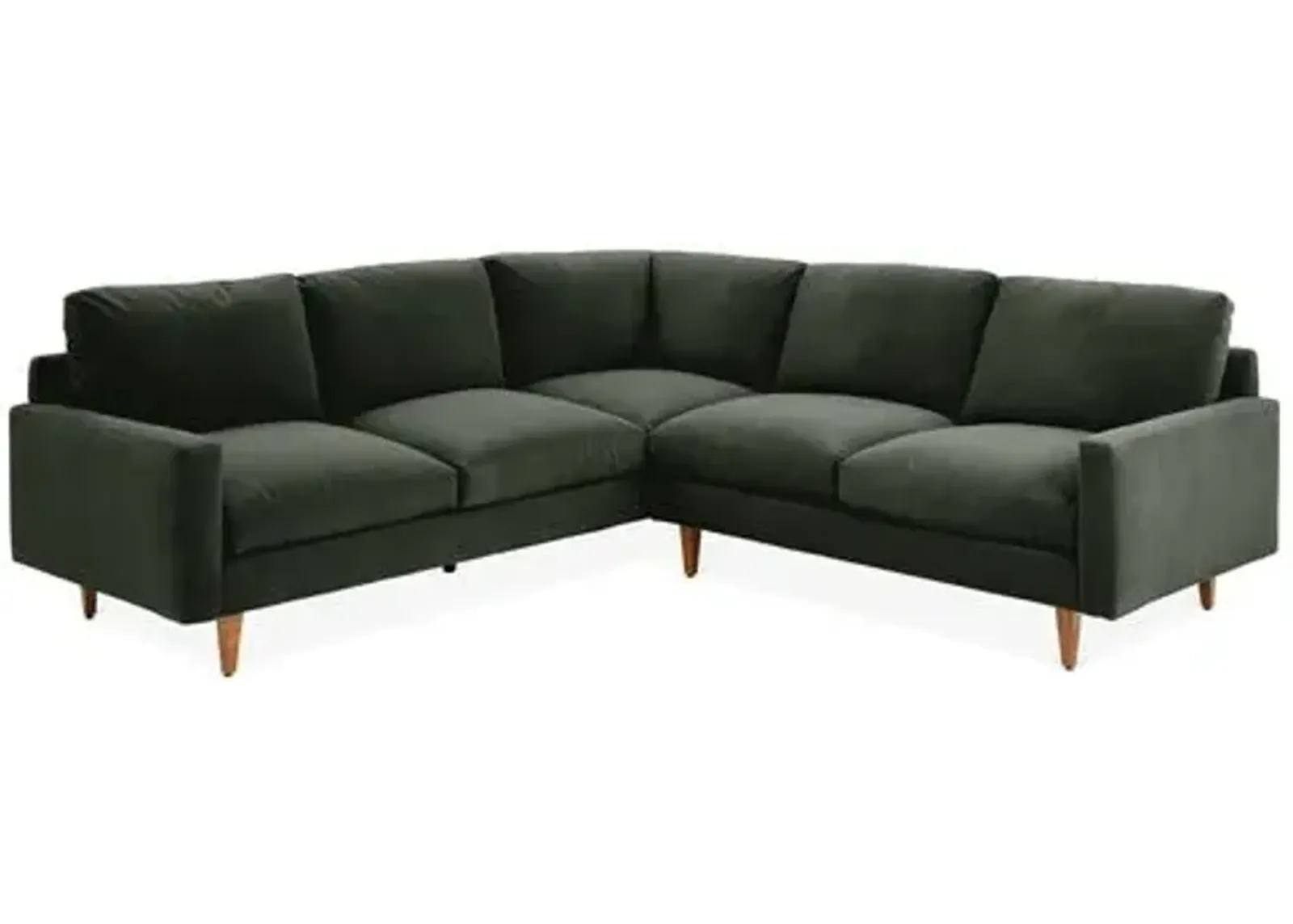 Onslow Velvet Sectional - Green