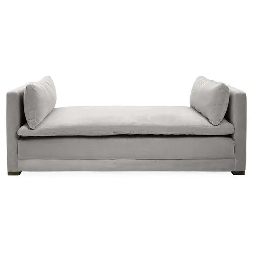 Elmore Velvet Daybed - Handcrafted - Gray - Comfortable, Sturdy