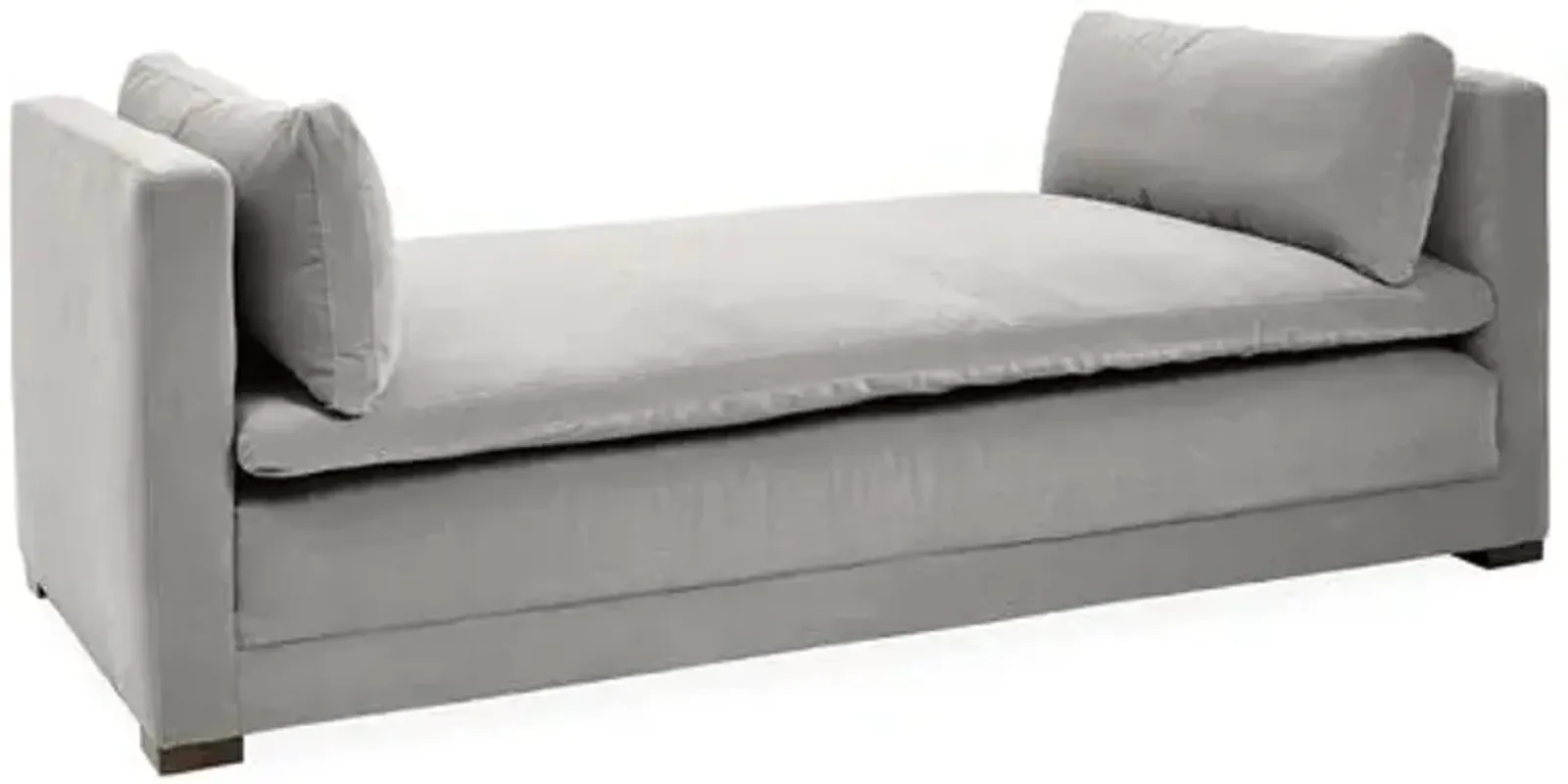 Elmore Velvet Daybed - Handcrafted - Gray - Comfortable, Sturdy