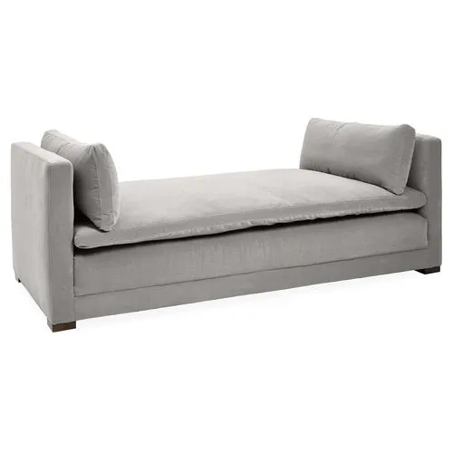 Elmore Velvet Daybed - Handcrafted - Gray - Comfortable, Sturdy