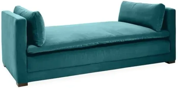 Elmore Velvet Daybed - Handcrafted - Blue - Comfortable, Sturdy