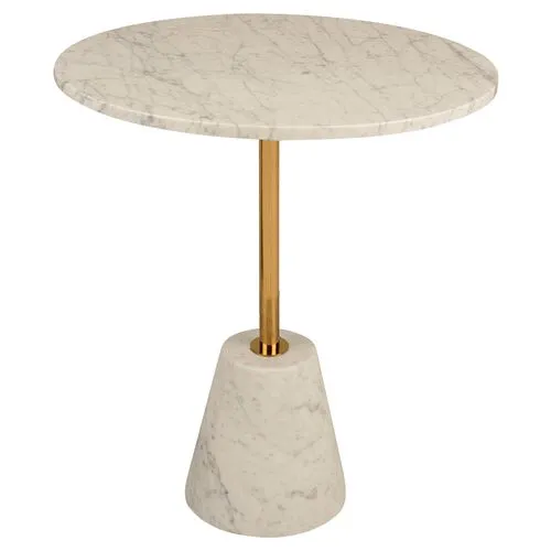 Bianca Side Table - White/Gold
