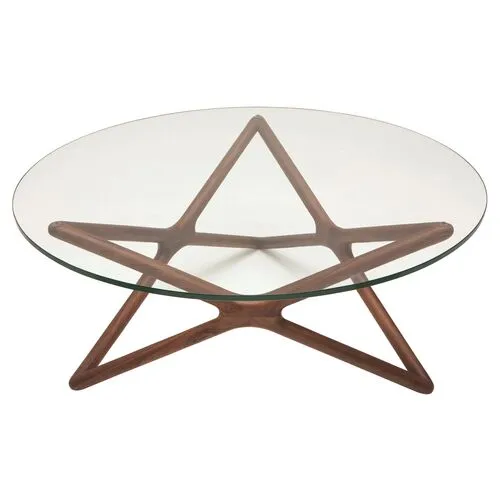 Star Coffee Table - Ash/Clear - Brown