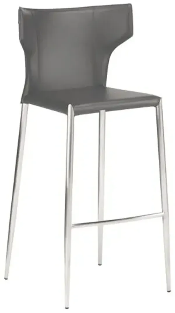 Wayne Barstool - Dark Gray Leather