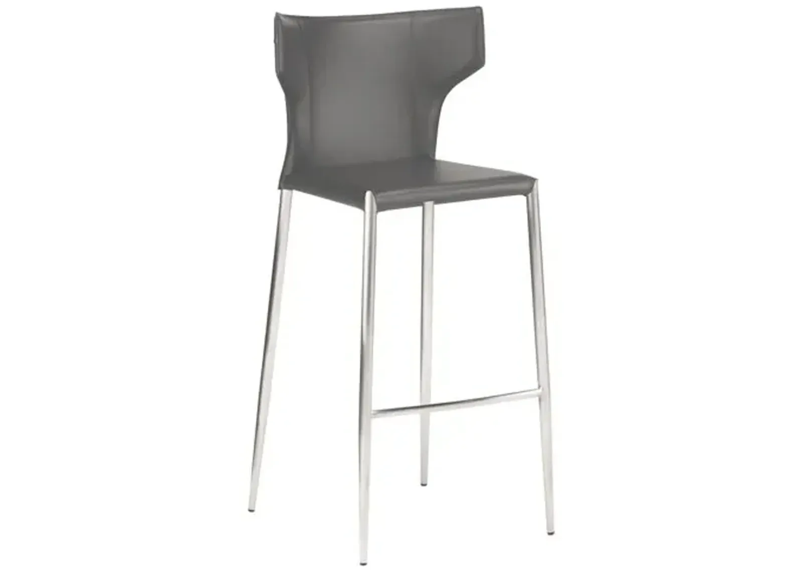 Wayne Counter Stool - Dark Gray Leather