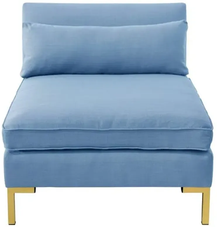 Marceau Slipper Chair - Handcrafted - Blue