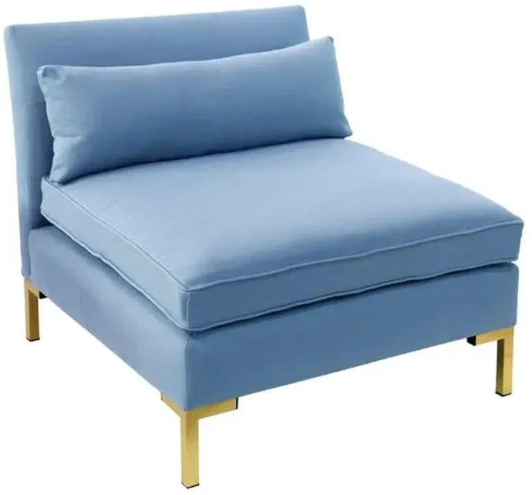 Marceau Slipper Chair - Handcrafted - Blue