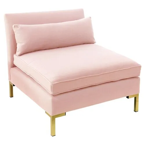 Marceau Slipper Chair - Handcrafted - Pink