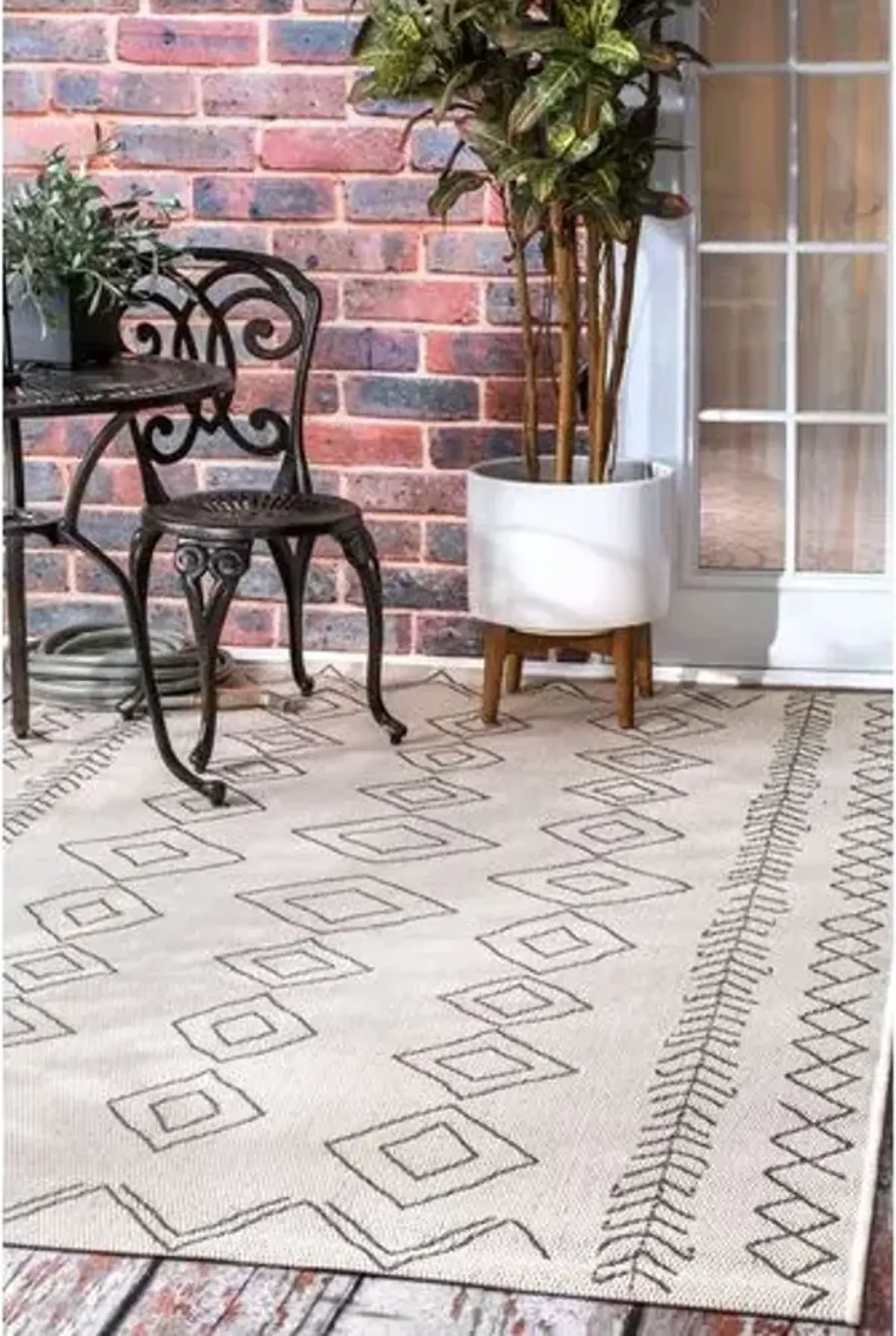 Kandace Outdoor Rug - Ivory - Ivory