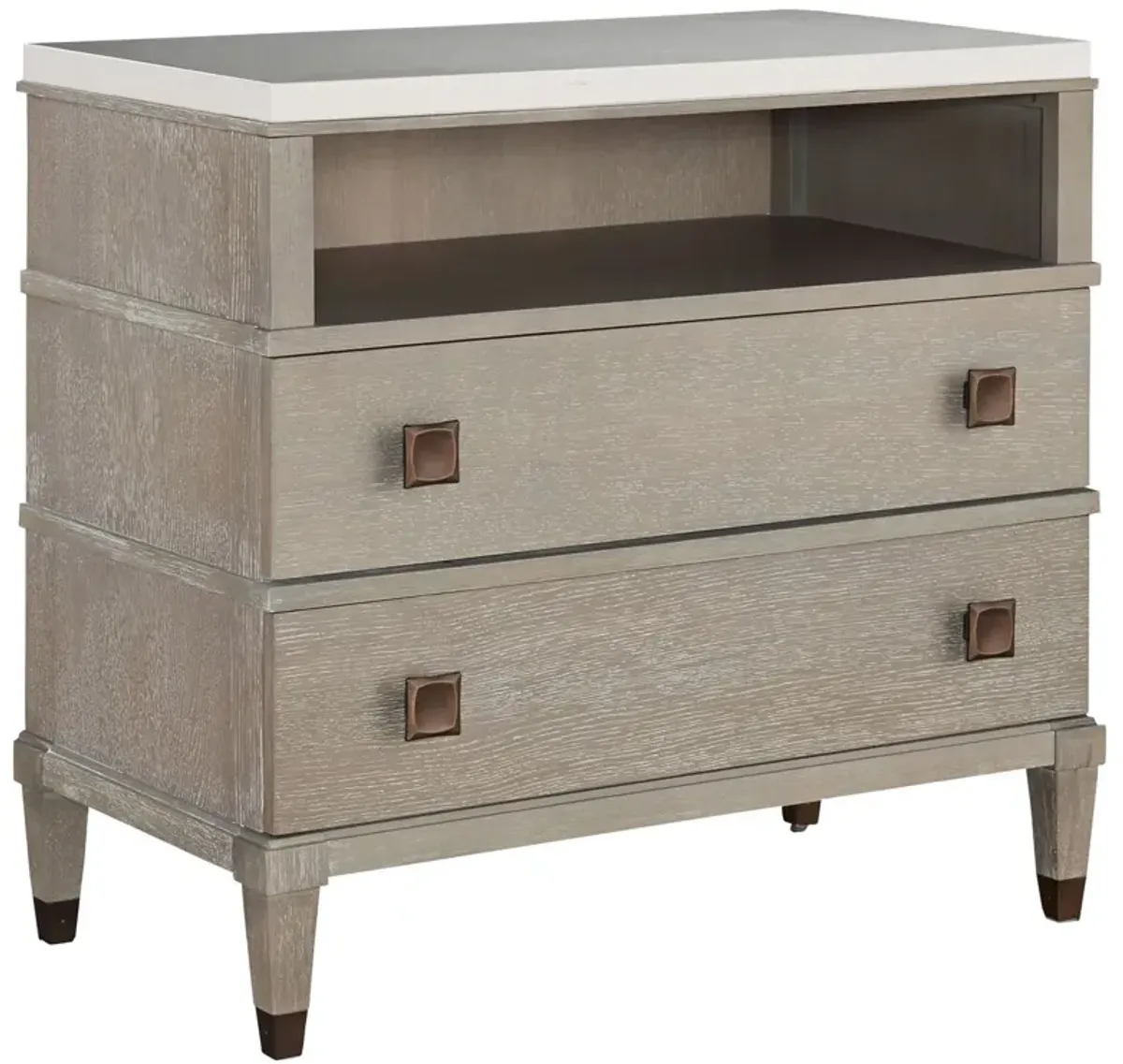 Mackenna Stone-top Nightstand, Smoke Gray