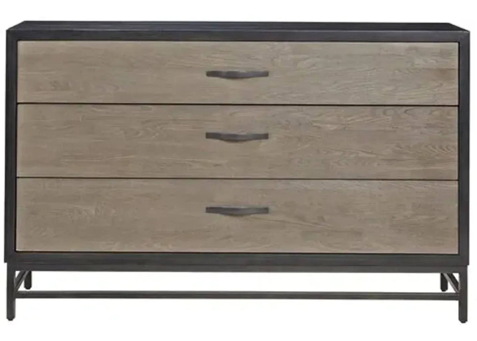 Spencer 3-Drawer Dresser - Gunmetal - Brown