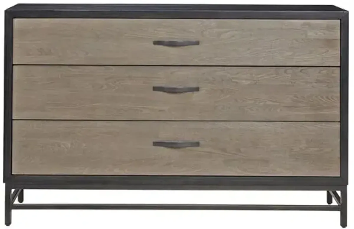 Spencer 3-Drawer Dresser - Gunmetal - Brown