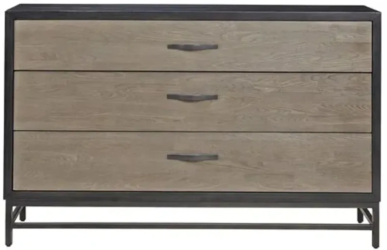 Spencer 3-Drawer Dresser - Gunmetal - Brown