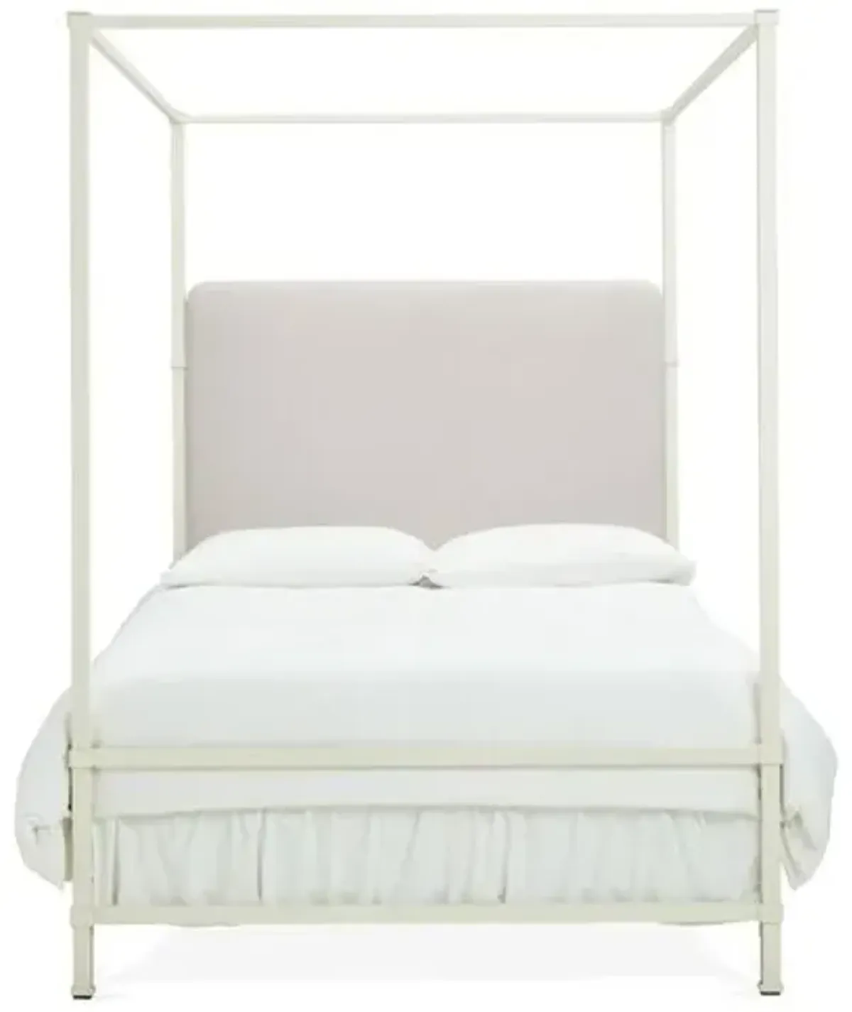 Amalfi Canopy Bed - Ivory, Upholstered Headboard