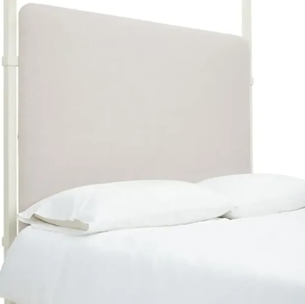 Amalfi Canopy Bed - Ivory, Upholstered Headboard