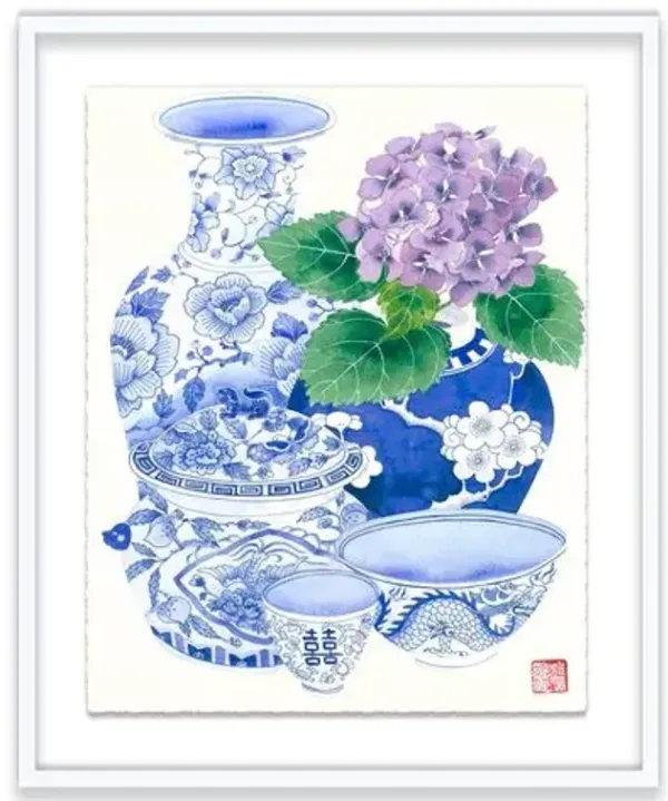 Gabby Malpas - Floral I Painting - Blue