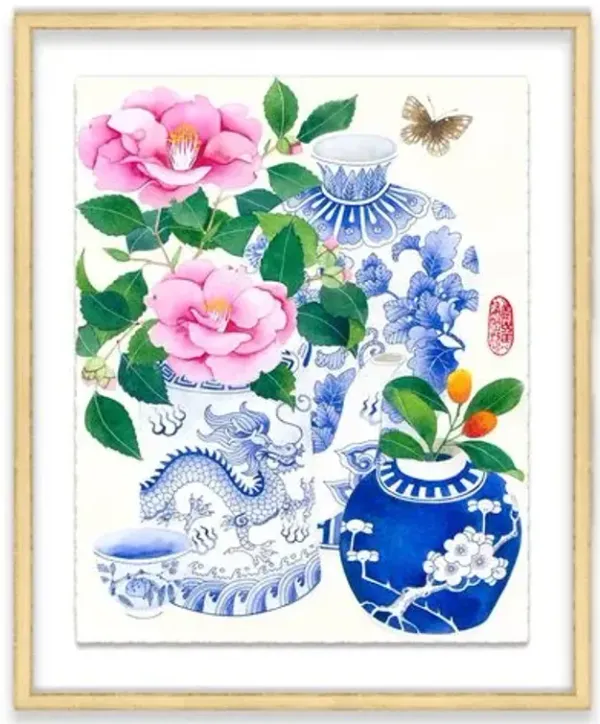 Gabby Malpas - Floral II Painting - Blue