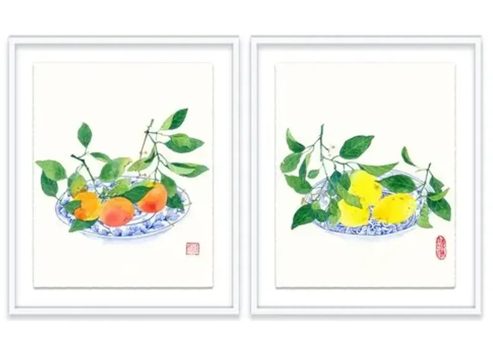 Gabby Malpas - Clementines & Lemons Diptych - Orange