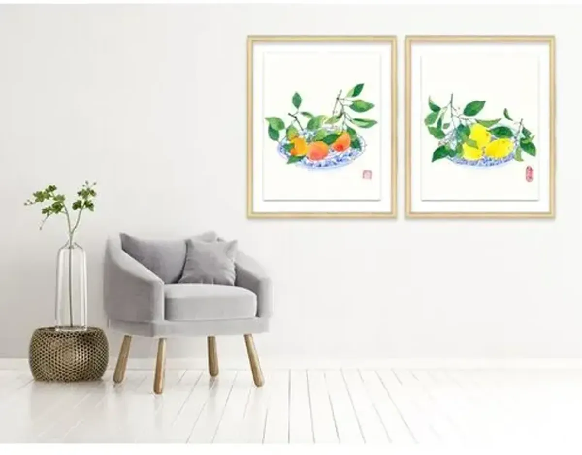 Gabby Malpas - Clementines & Lemons Diptych - Orange