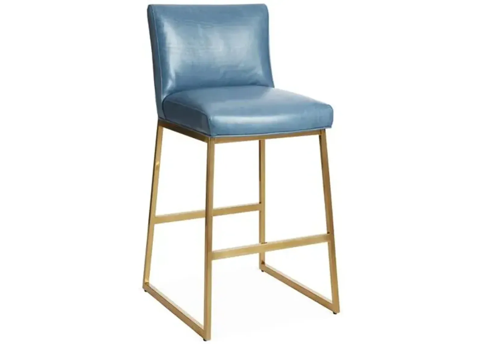 Hollas Barstool - Adriatic Leather - Massoud - Blue