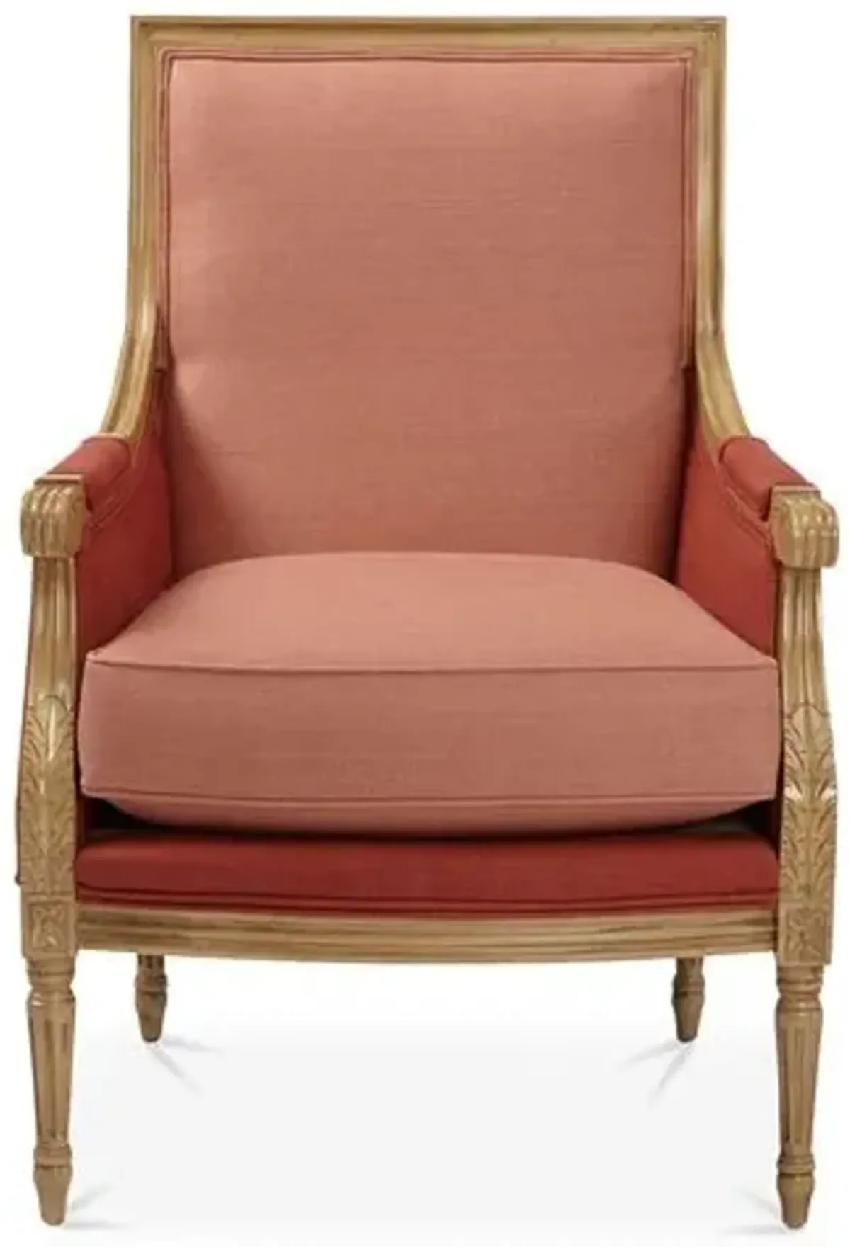 James Accent Chair - Rose/Copper Linen - Red, Comfortable, Durable