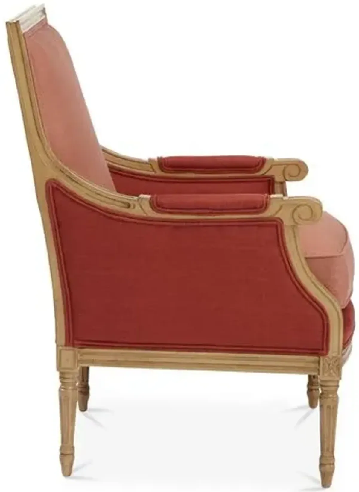 James Accent Chair - Rose/Copper Linen - Red, Comfortable, Durable