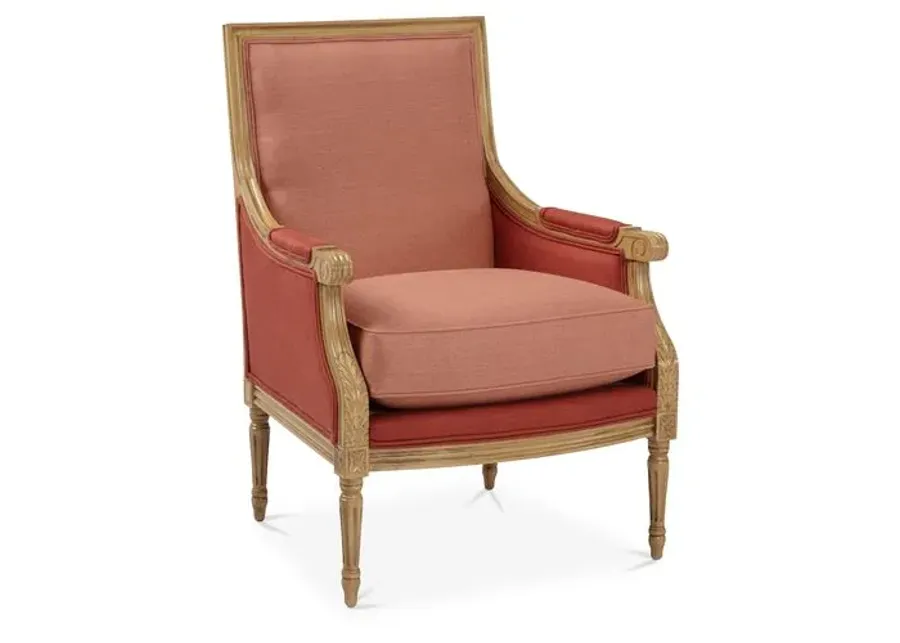 James Accent Chair - Rose/Copper Linen - Red, Comfortable, Durable