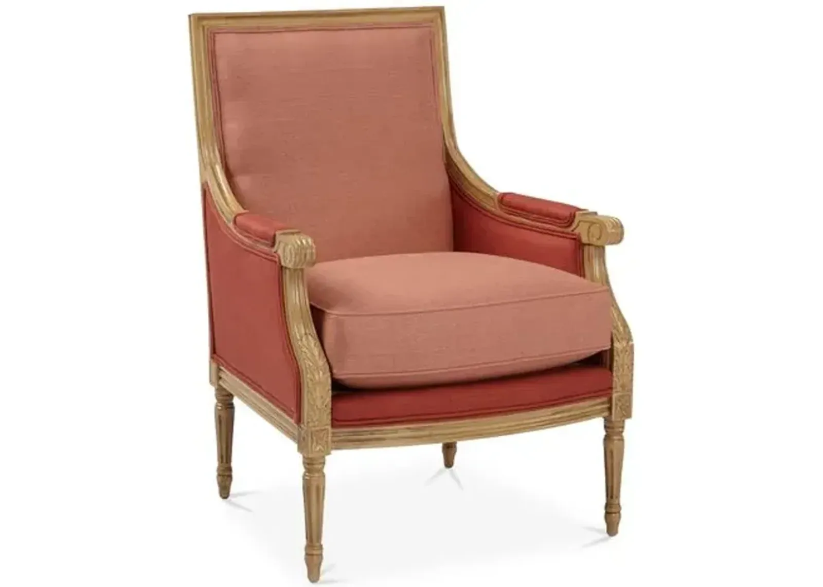 James Accent Chair - Rose/Copper Linen - Red, Comfortable, Durable