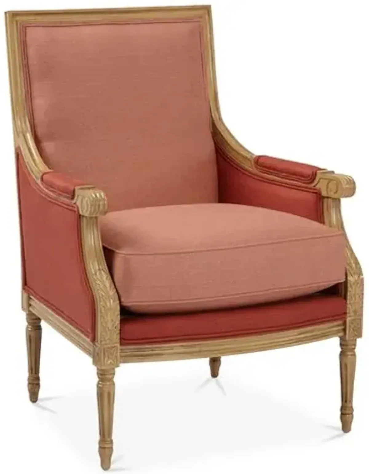 James Accent Chair - Rose/Copper Linen - Red, Comfortable, Durable