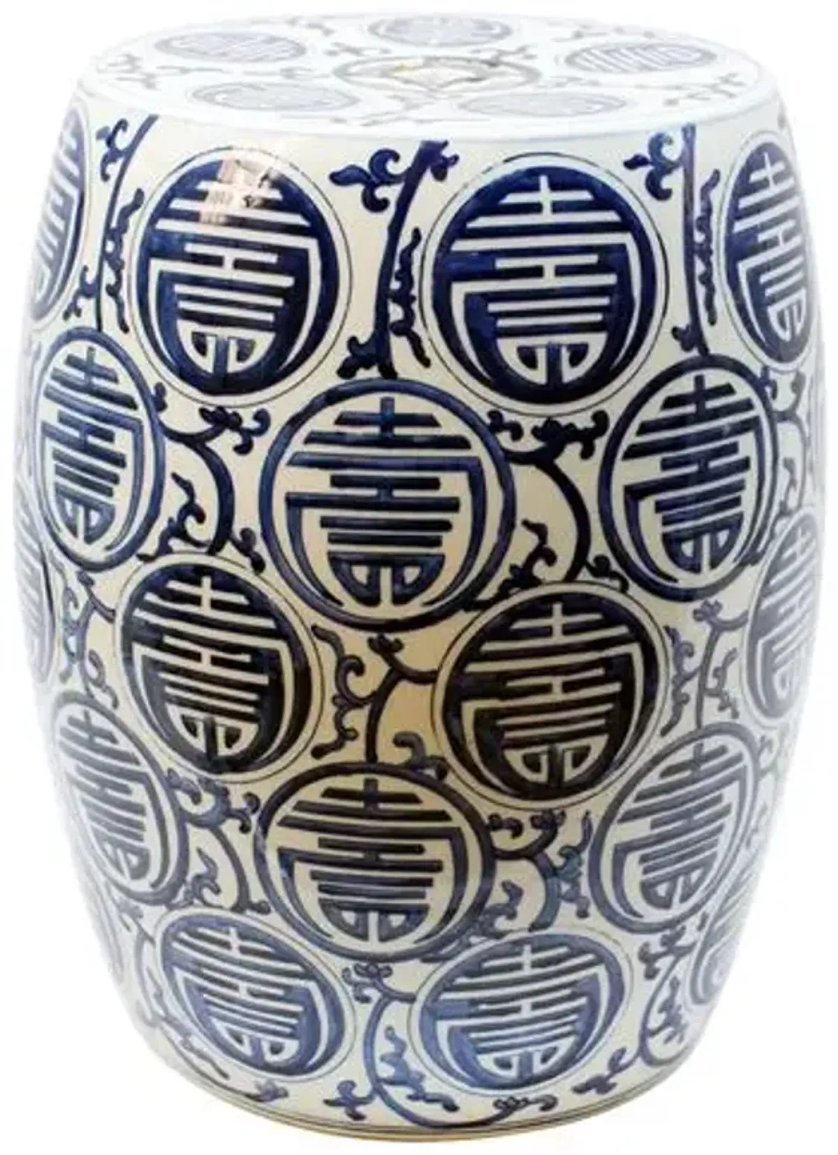 Sucre Garden Stool - Blue/White