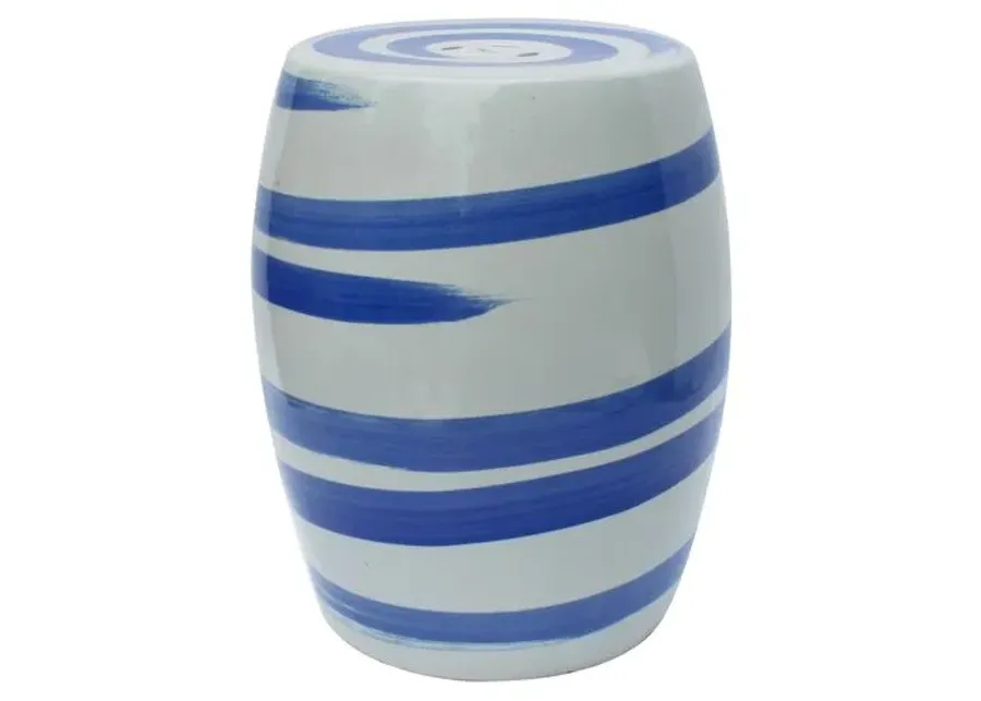 Tancredi Garden Stool - Blue/White