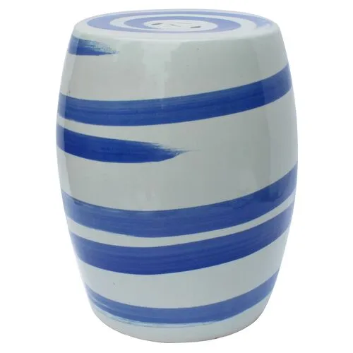 Tancredi Garden Stool - Blue/White