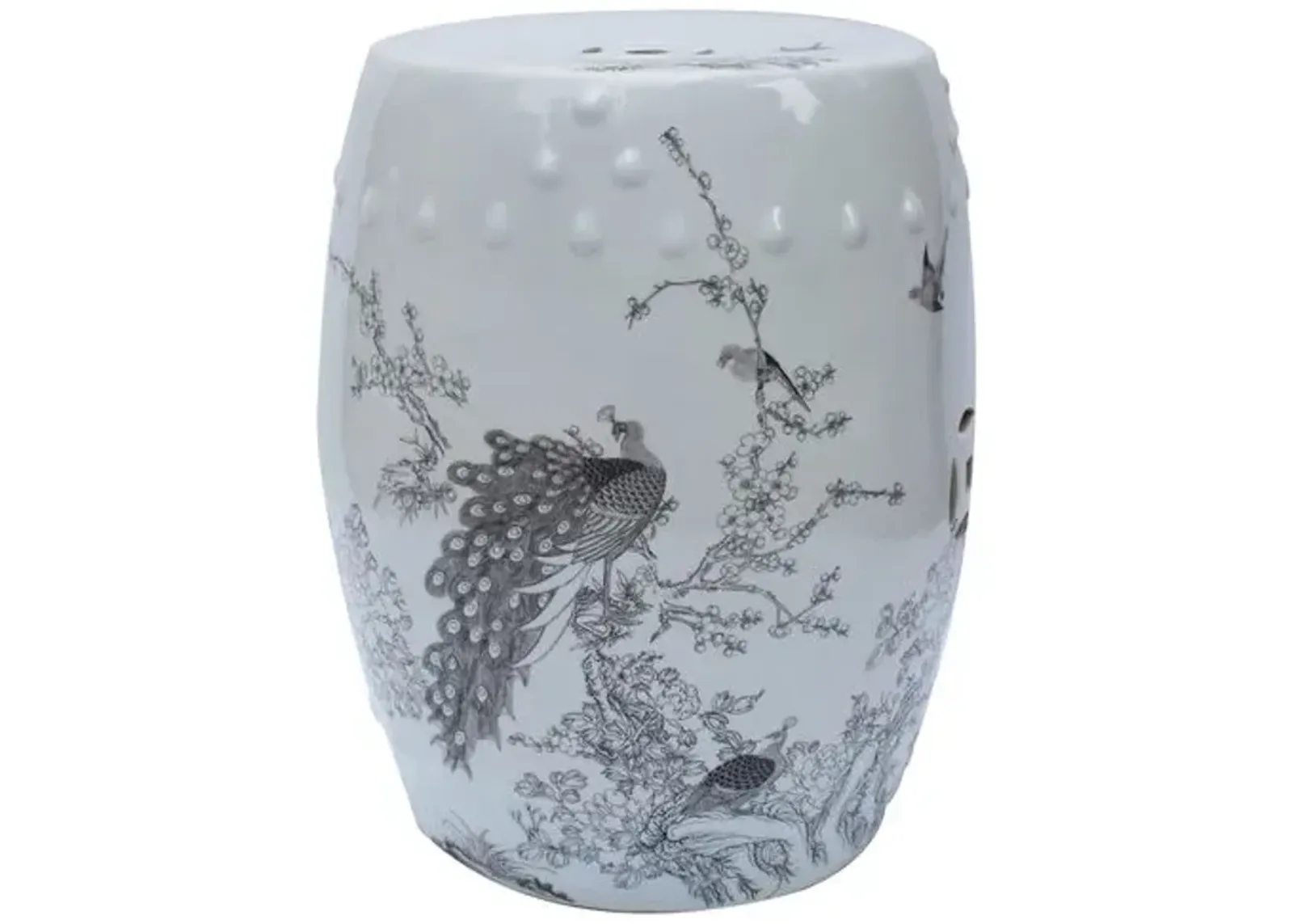 Russom Garden Stool - White/Black