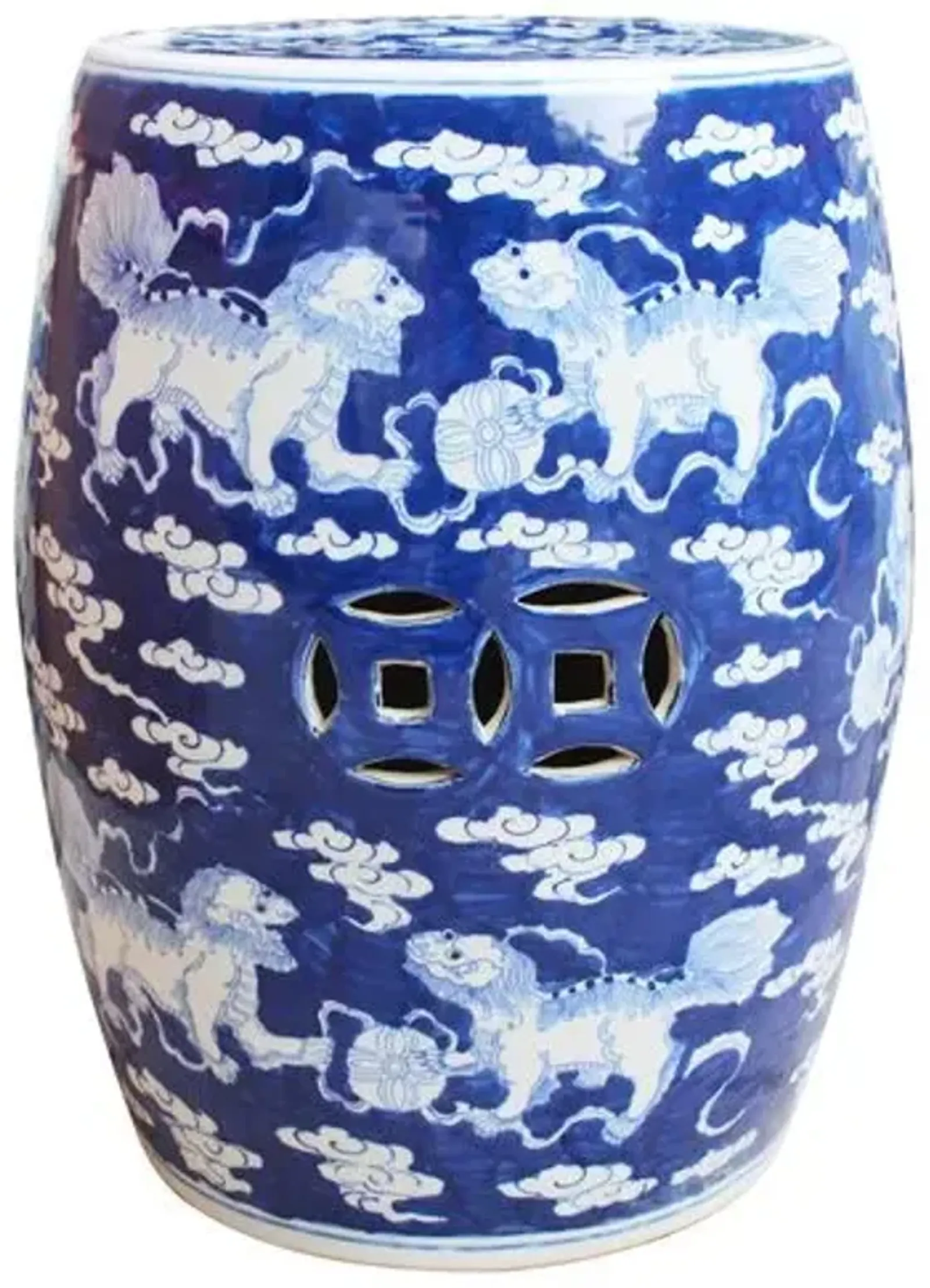 Fasano Garden Stool - Blue/White