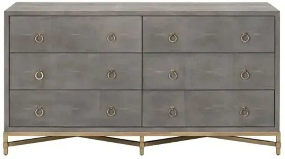 Strand Faux-Shagreen Dresser - Gray