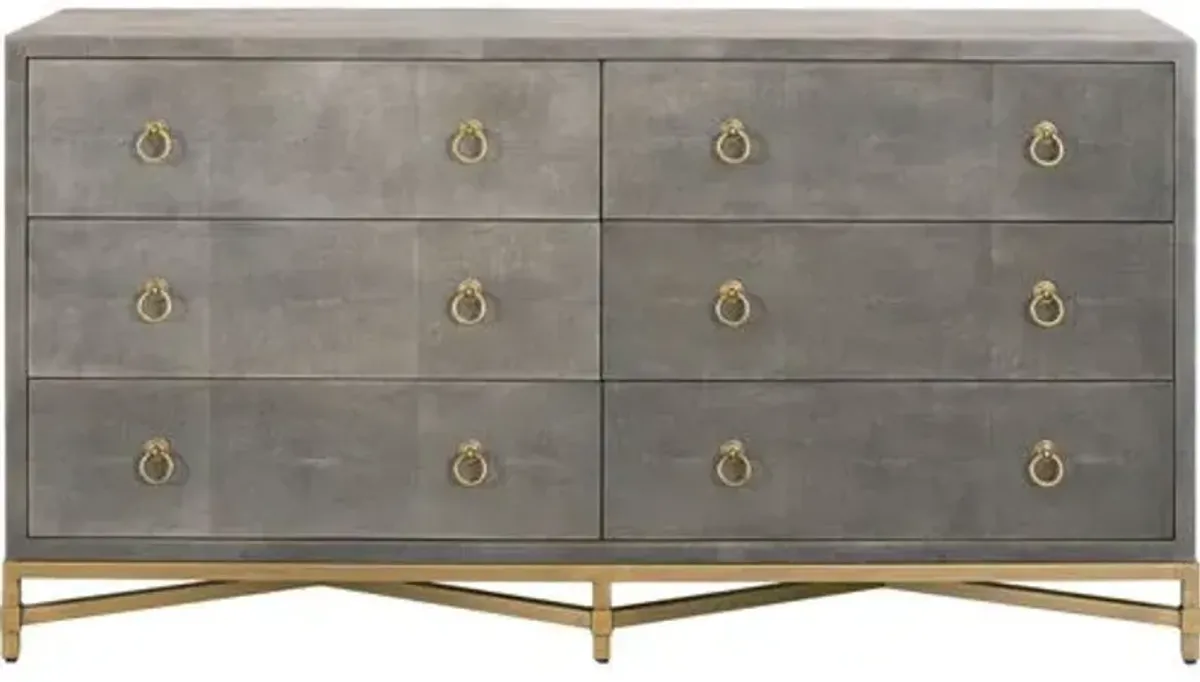 Strand Faux-Shagreen Dresser - Gray