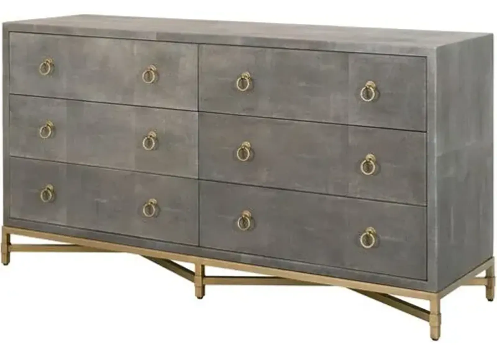 Strand Faux-Shagreen Dresser - Gray