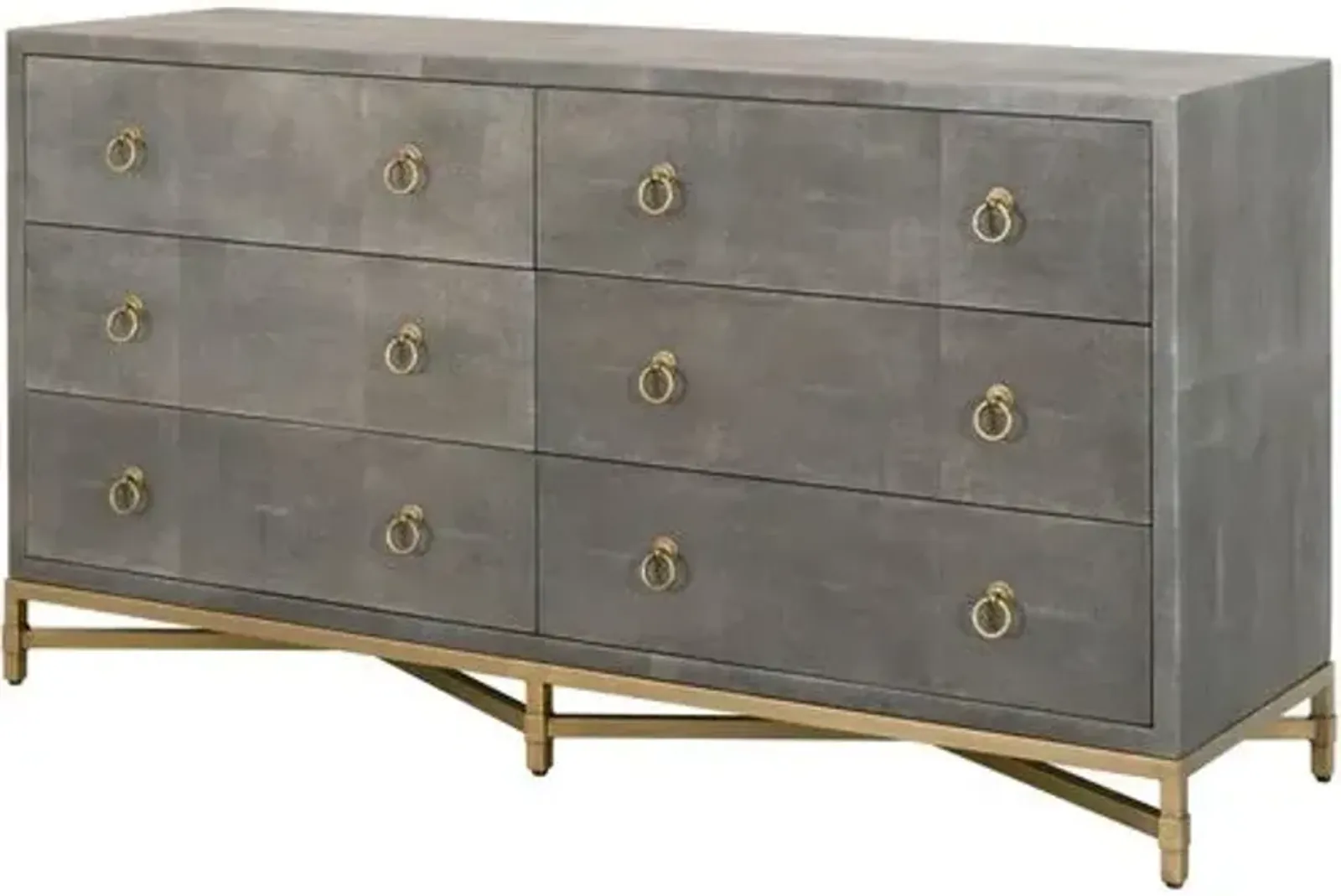 Strand Faux-Shagreen Dresser - Gray