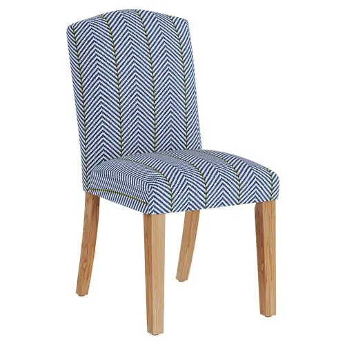 Marie Side Chair - Zig Zag - Handcrafted - Blue