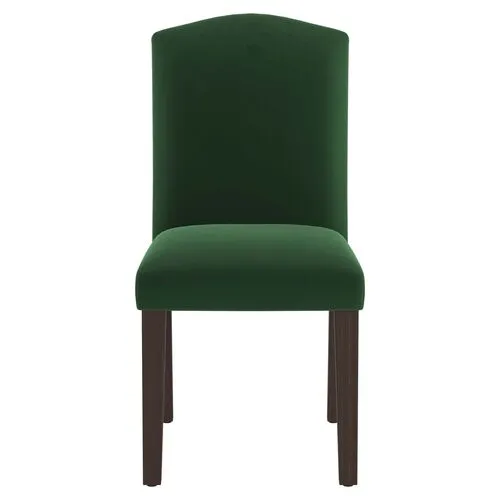 Set of 2 Marie Velvet Side Chairs - Handcrafted - Green