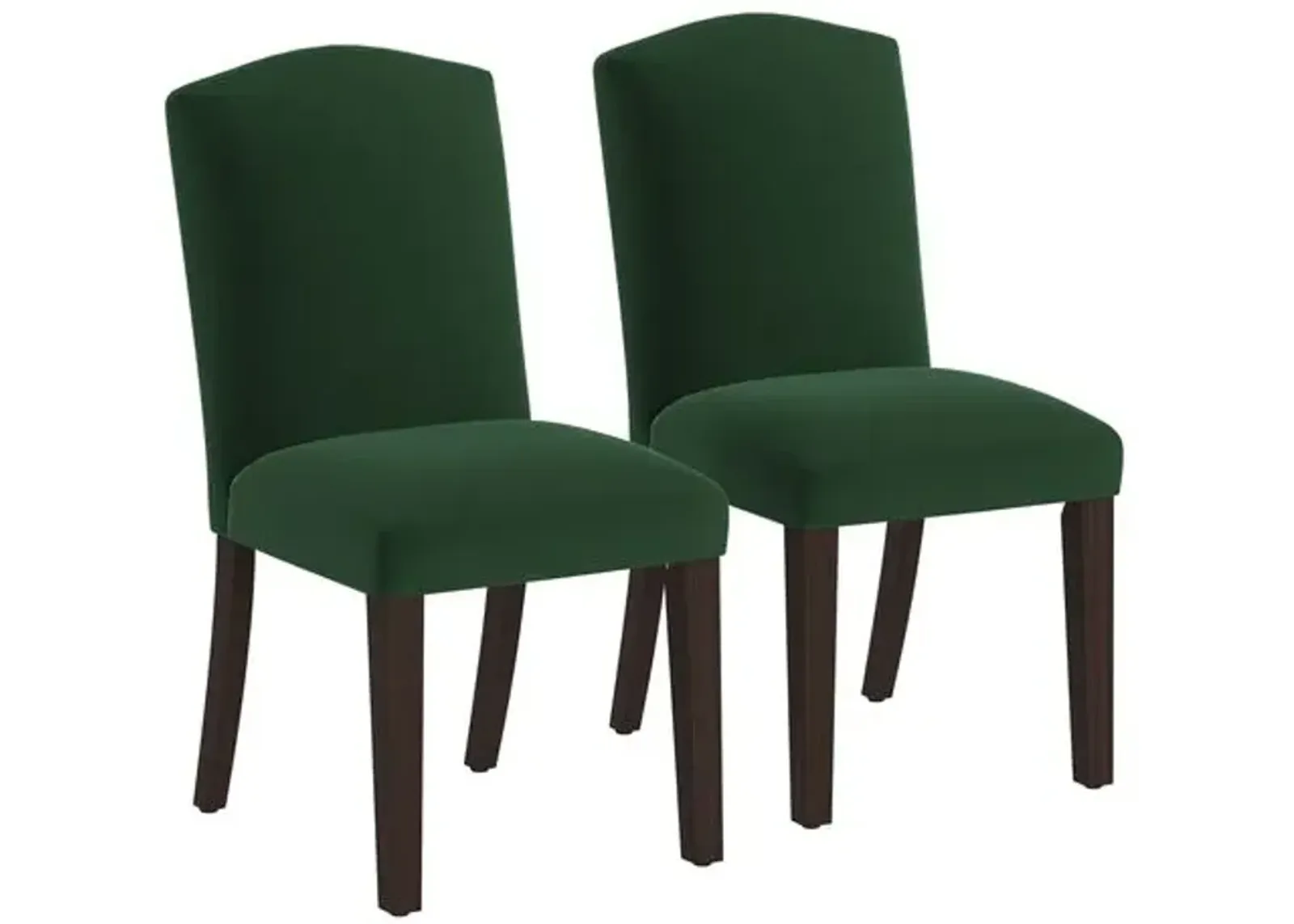 Set of 2 Marie Velvet Side Chairs - Handcrafted - Green