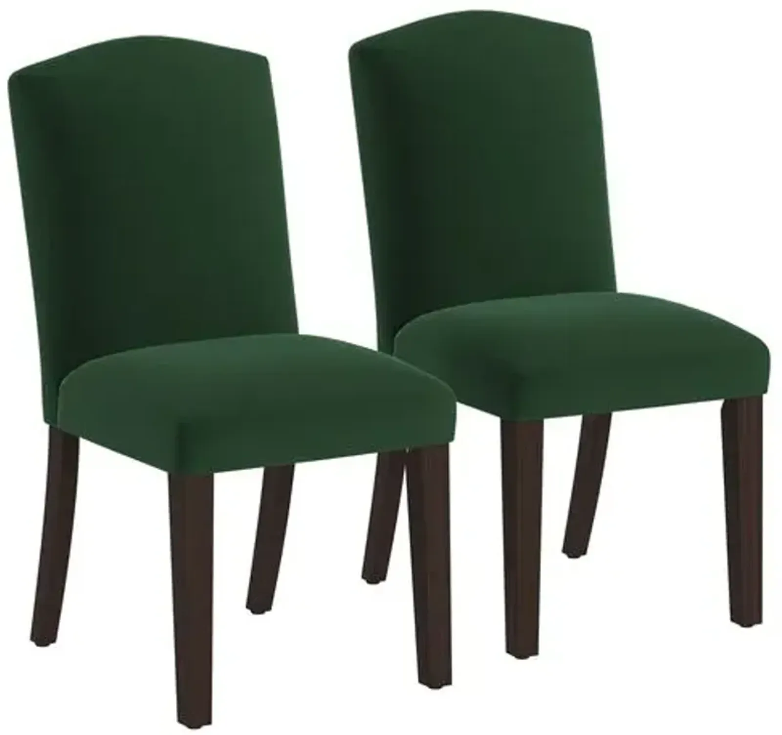 Set of 2 Marie Velvet Side Chairs - Handcrafted - Green