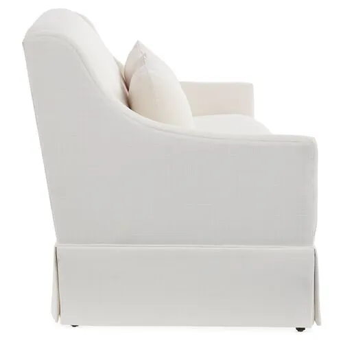 Dawes Skirted Sofa - Ivory Crypton