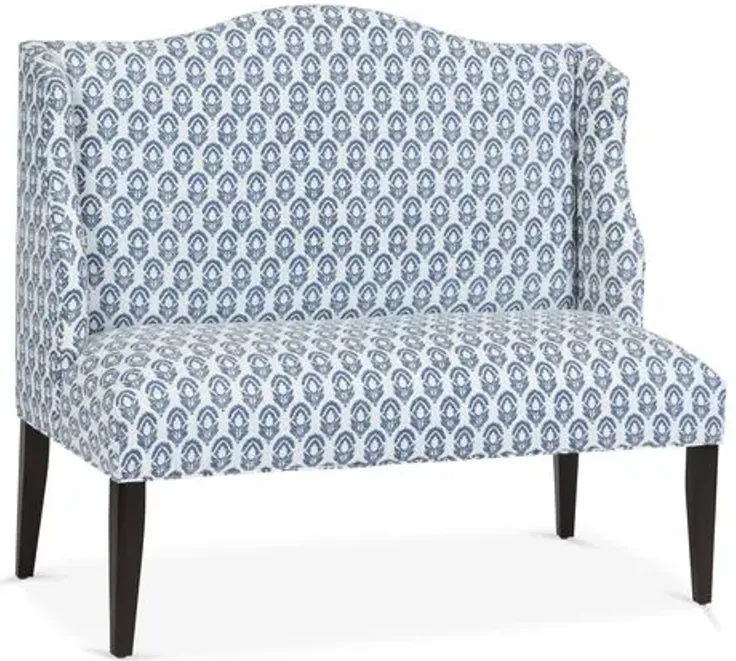 Chelsea Camelback Banquette - Handcrafted - Blue