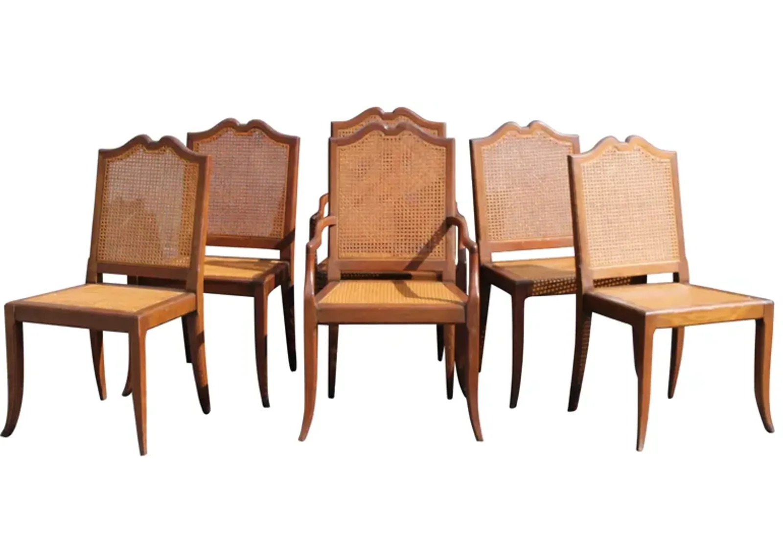 Midcentury Carved Dining Chairs - Set of 6 - Something Vintage - Brown