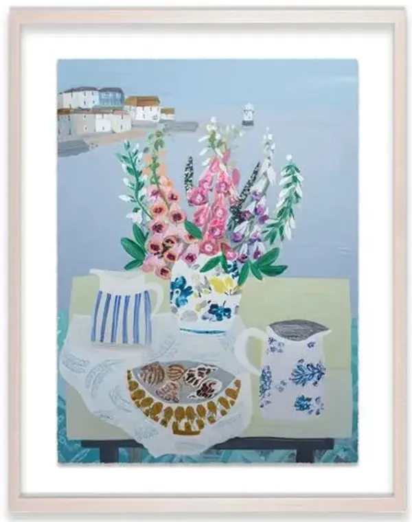 Emma Williams - Foxgloves and Winkles Painting - Blue