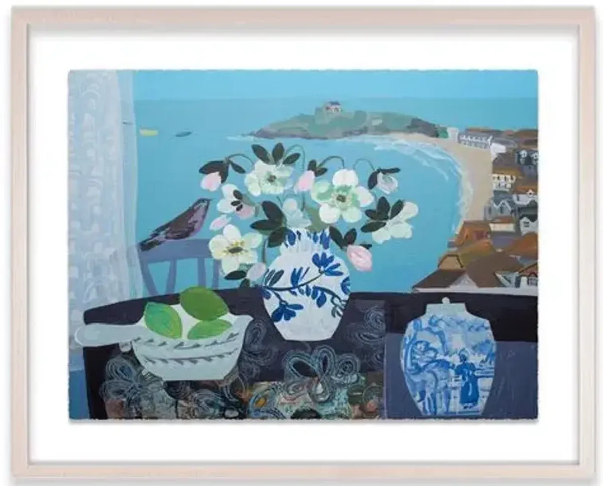 Emma Williams - Hellebores and Limes Painting - Blue