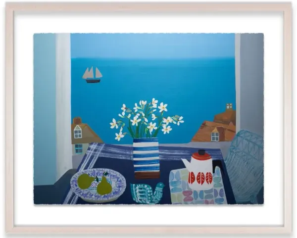 Emma Williams, Scilly Whites in Fish Pye Vase Painting