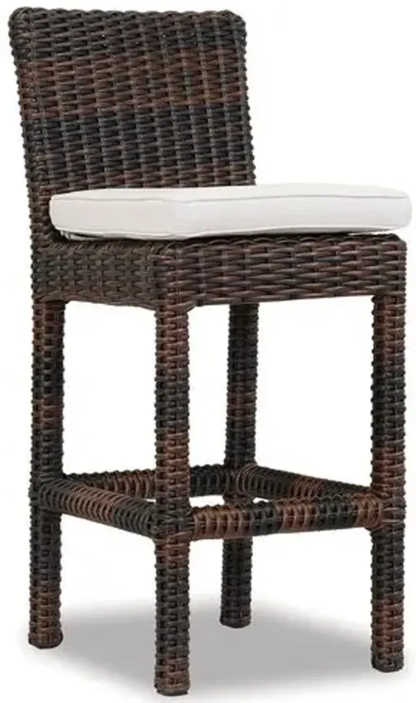 Montana Outdoor Aluminum/Resin Wicker Barstool - Ivory