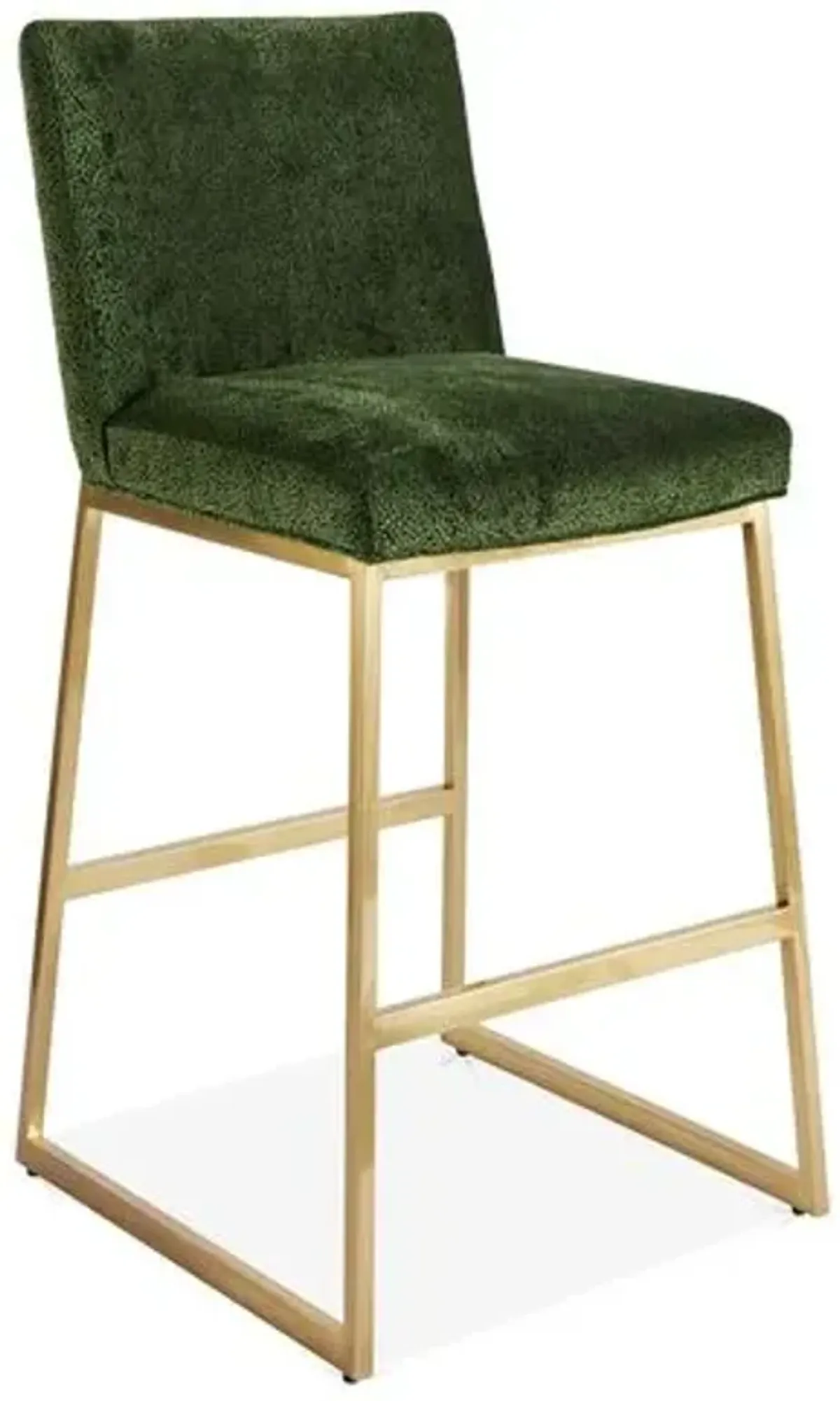 Hollas Counter Stool - Emerald/Brass - Massoud